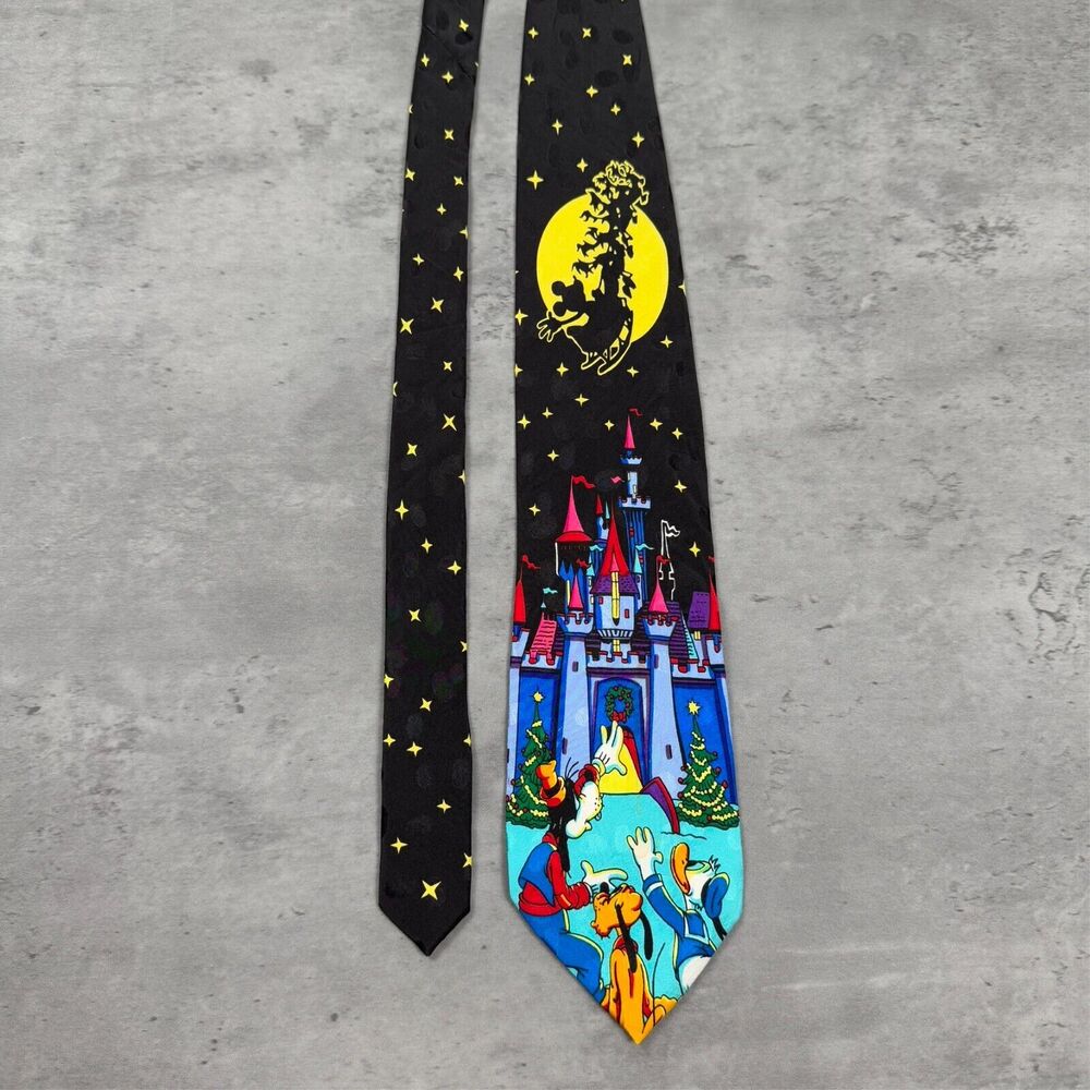 Vintage Disney Magic Kingdom Castle Christmas Tie